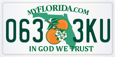 FL license plate 0633KU