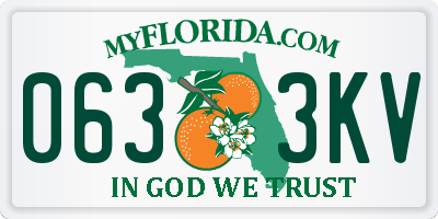 FL license plate 0633KV