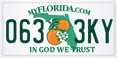 FL license plate 0633KY