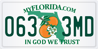 FL license plate 0633MD