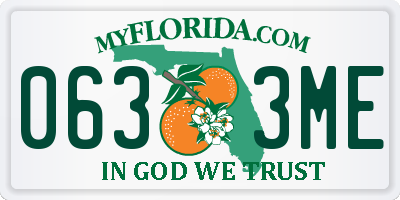 FL license plate 0633ME