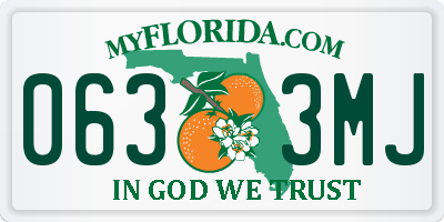 FL license plate 0633MJ