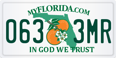 FL license plate 0633MR
