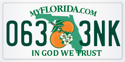 FL license plate 0633NK
