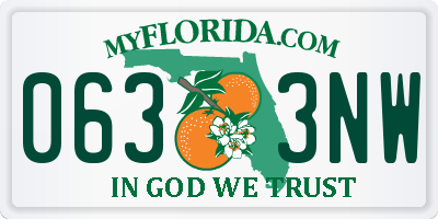 FL license plate 0633NW