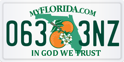 FL license plate 0633NZ