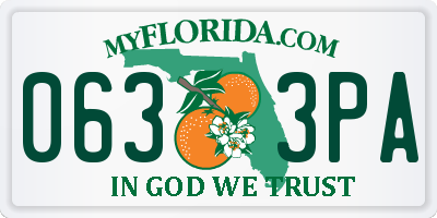 FL license plate 0633PA