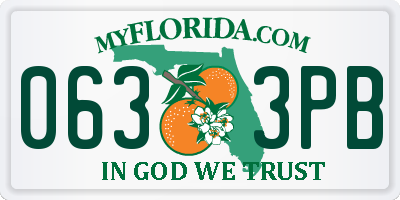 FL license plate 0633PB