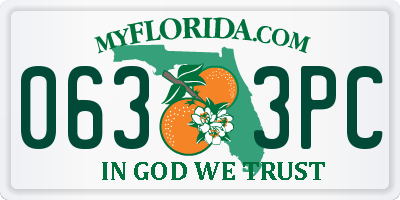 FL license plate 0633PC