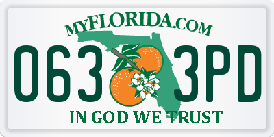 FL license plate 0633PD