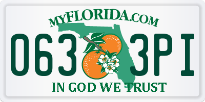 FL license plate 0633PI