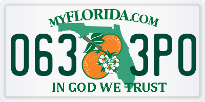 FL license plate 0633PO