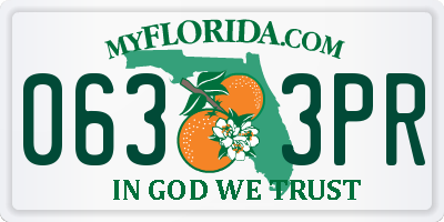 FL license plate 0633PR