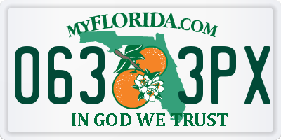 FL license plate 0633PX