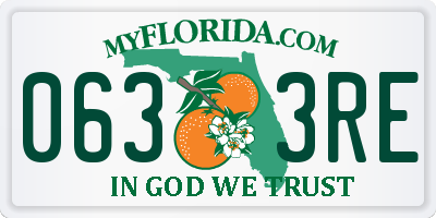 FL license plate 0633RE