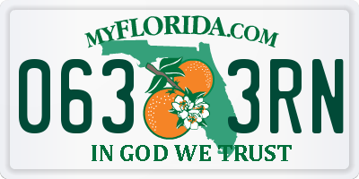 FL license plate 0633RN