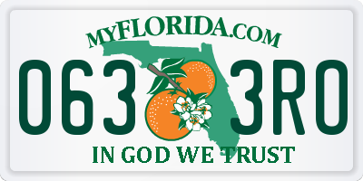 FL license plate 0633RO