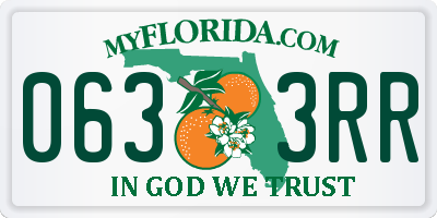 FL license plate 0633RR