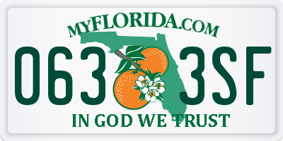 FL license plate 0633SF