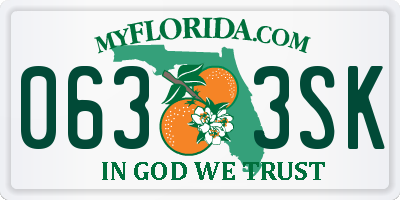 FL license plate 0633SK
