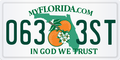 FL license plate 0633ST