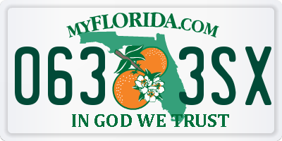FL license plate 0633SX