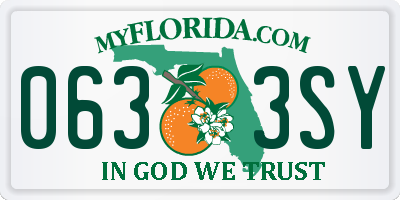 FL license plate 0633SY