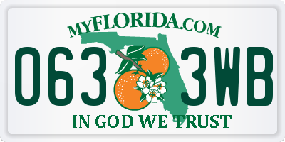 FL license plate 0633WB