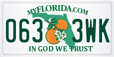 FL license plate 0633WK