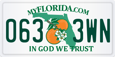 FL license plate 0633WN