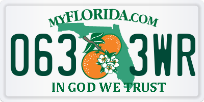 FL license plate 0633WR