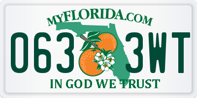 FL license plate 0633WT
