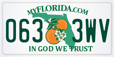 FL license plate 0633WV