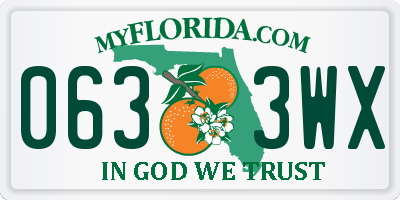 FL license plate 0633WX