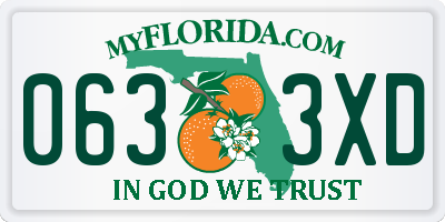 FL license plate 0633XD