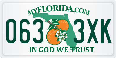 FL license plate 0633XK