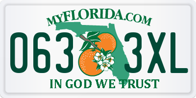 FL license plate 0633XL