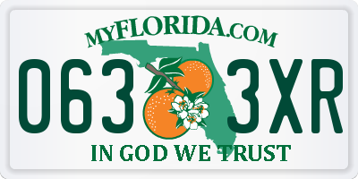 FL license plate 0633XR