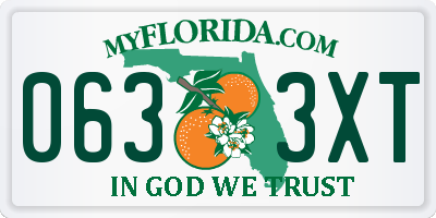 FL license plate 0633XT