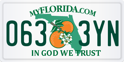 FL license plate 0633YN