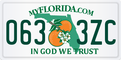 FL license plate 0633ZC