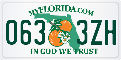 FL license plate 0633ZH