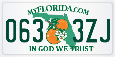 FL license plate 0633ZJ