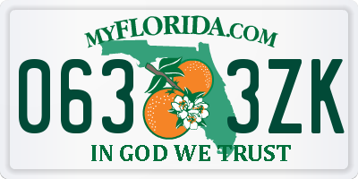 FL license plate 0633ZK