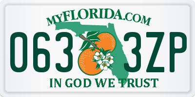FL license plate 0633ZP