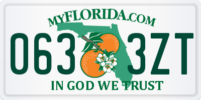 FL license plate 0633ZT