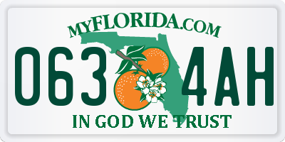 FL license plate 0634AH
