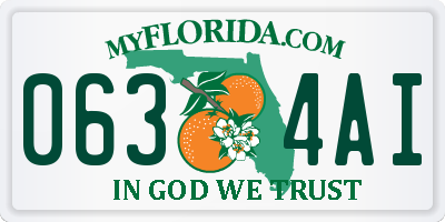 FL license plate 0634AI