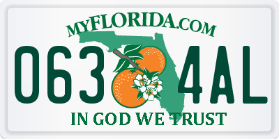 FL license plate 0634AL