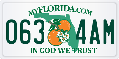 FL license plate 0634AM